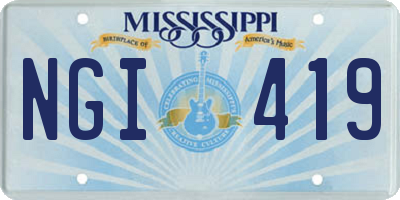 MS license plate NGI419