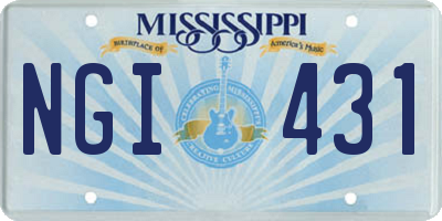 MS license plate NGI431