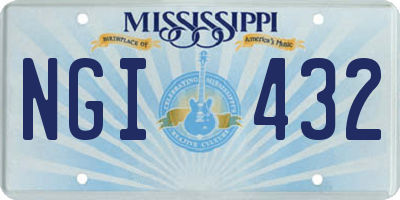 MS license plate NGI432