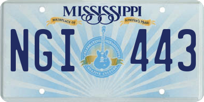 MS license plate NGI443