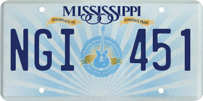 MS license plate NGI451