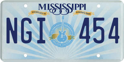 MS license plate NGI454