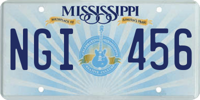 MS license plate NGI456