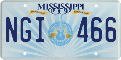 MS license plate NGI466