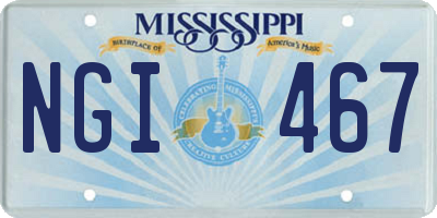 MS license plate NGI467