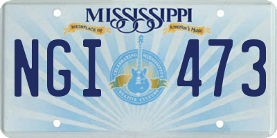 MS license plate NGI473