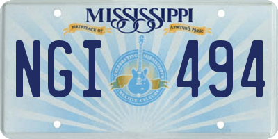 MS license plate NGI494