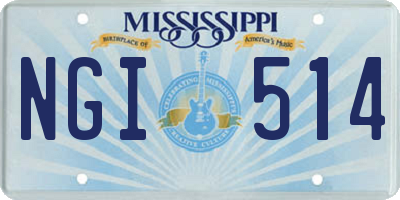MS license plate NGI514