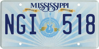 MS license plate NGI518