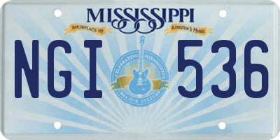 MS license plate NGI536