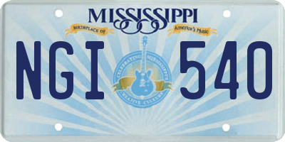 MS license plate NGI540