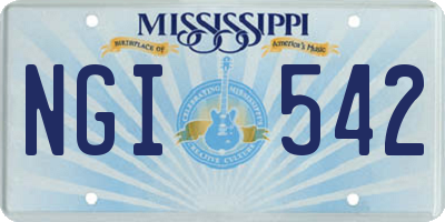 MS license plate NGI542