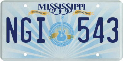 MS license plate NGI543