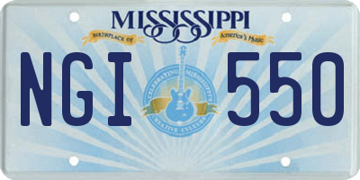 MS license plate NGI550