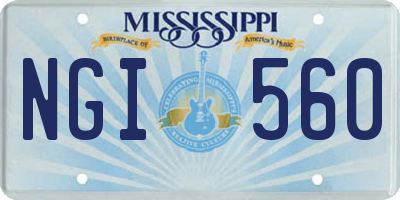 MS license plate NGI560