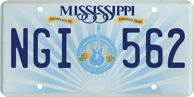 MS license plate NGI562