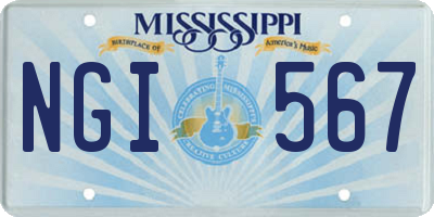 MS license plate NGI567