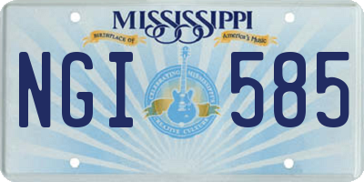MS license plate NGI585