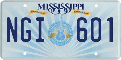 MS license plate NGI601