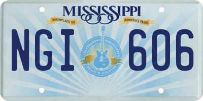 MS license plate NGI606