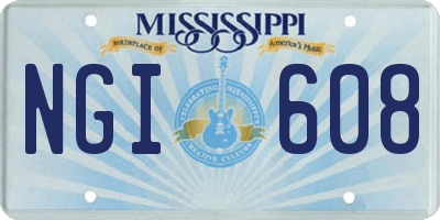 MS license plate NGI608