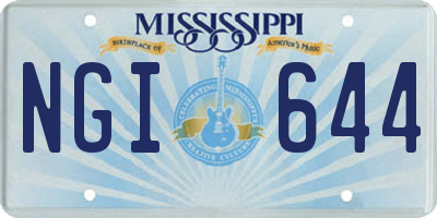 MS license plate NGI644