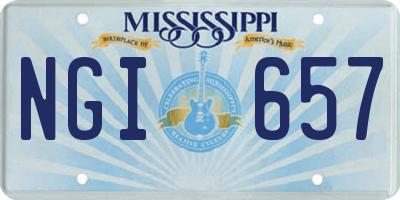 MS license plate NGI657