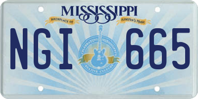 MS license plate NGI665