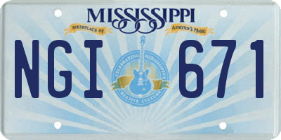 MS license plate NGI671