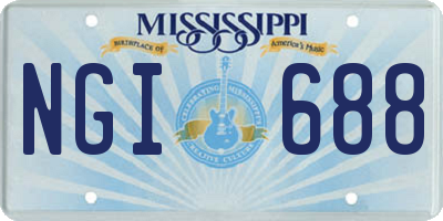 MS license plate NGI688