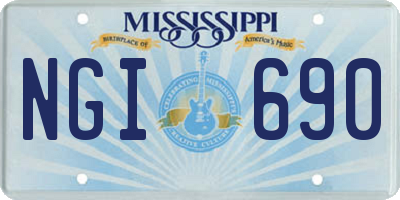 MS license plate NGI690