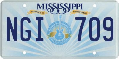 MS license plate NGI709