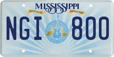 MS license plate NGI800