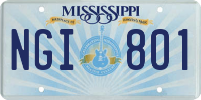 MS license plate NGI801