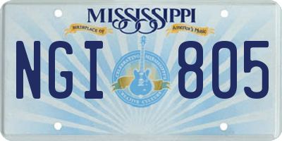 MS license plate NGI805