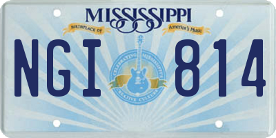 MS license plate NGI814