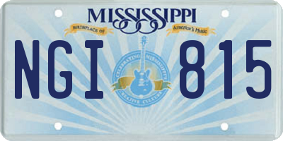 MS license plate NGI815