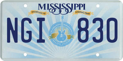 MS license plate NGI830