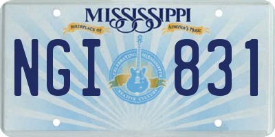 MS license plate NGI831