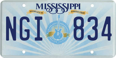 MS license plate NGI834
