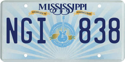 MS license plate NGI838