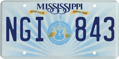 MS license plate NGI843