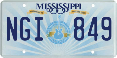 MS license plate NGI849