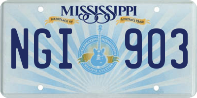 MS license plate NGI903