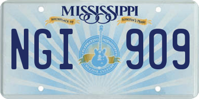 MS license plate NGI909