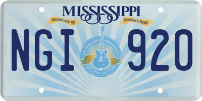 MS license plate NGI920