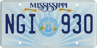 MS license plate NGI930