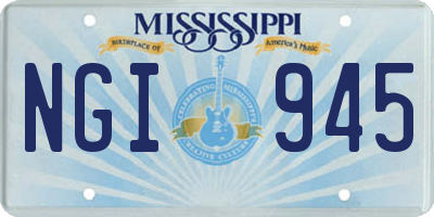 MS license plate NGI945
