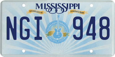 MS license plate NGI948
