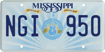 MS license plate NGI950